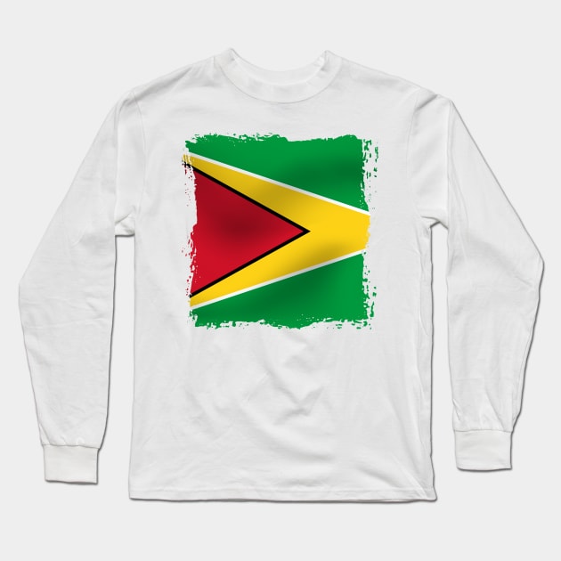 Guyana National flag Long Sleeve T-Shirt by SASTRAVILA